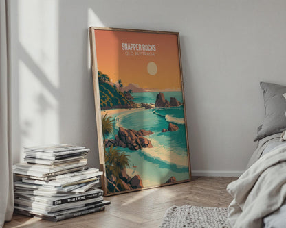 Snapper Rocks QLD Australia Print Surf Art Coastal Wall Art - Travel Wall Art