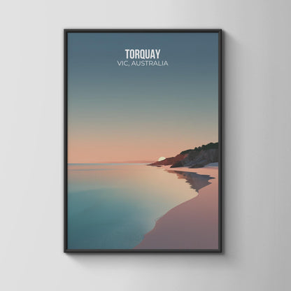 Torquay Beach Poster VIC Australia Art Print - Travel Wall Art