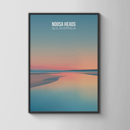 Noosa Heads QLD Australia Travel Poster Wall Art Print Minimalist Design - Travel Wall Art