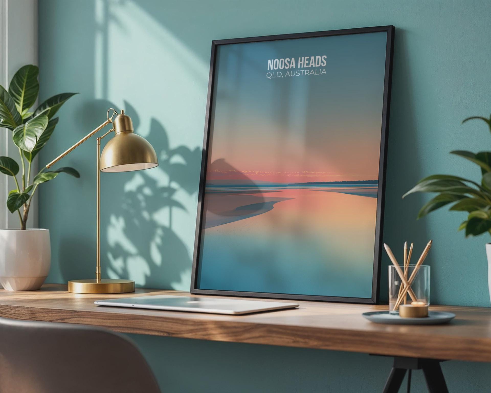 Noosa Heads QLD Australia Travel Poster Wall Art Print Minimalist Design - Travel Wall Art
