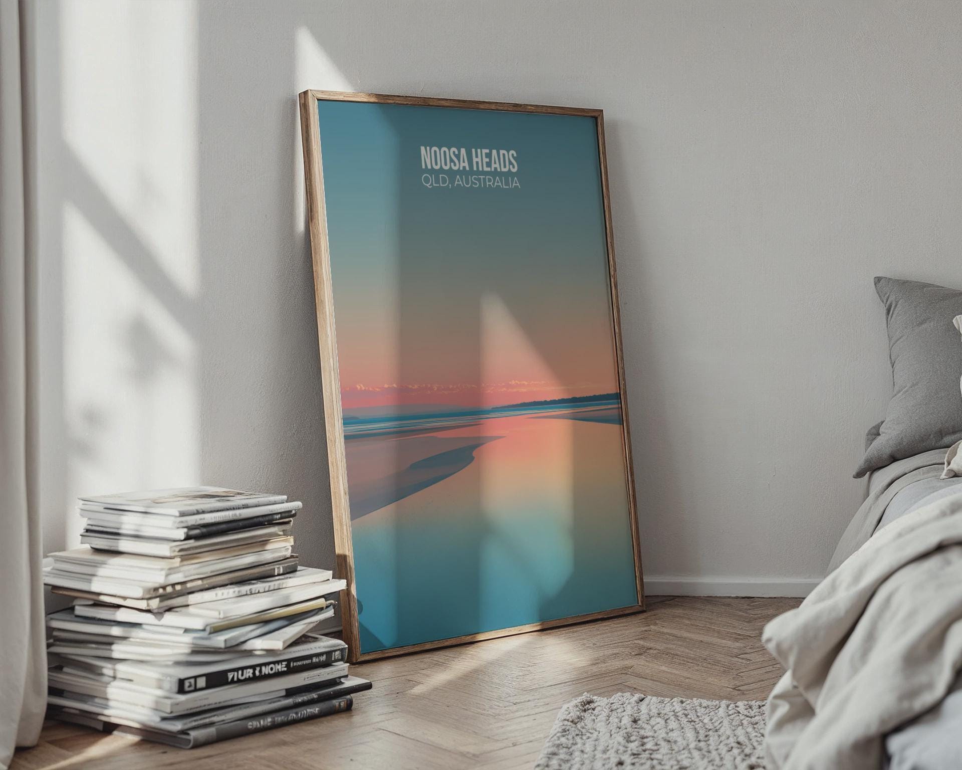 Noosa Heads QLD Australia Travel Poster Wall Art Print Minimalist Design - Travel Wall Art