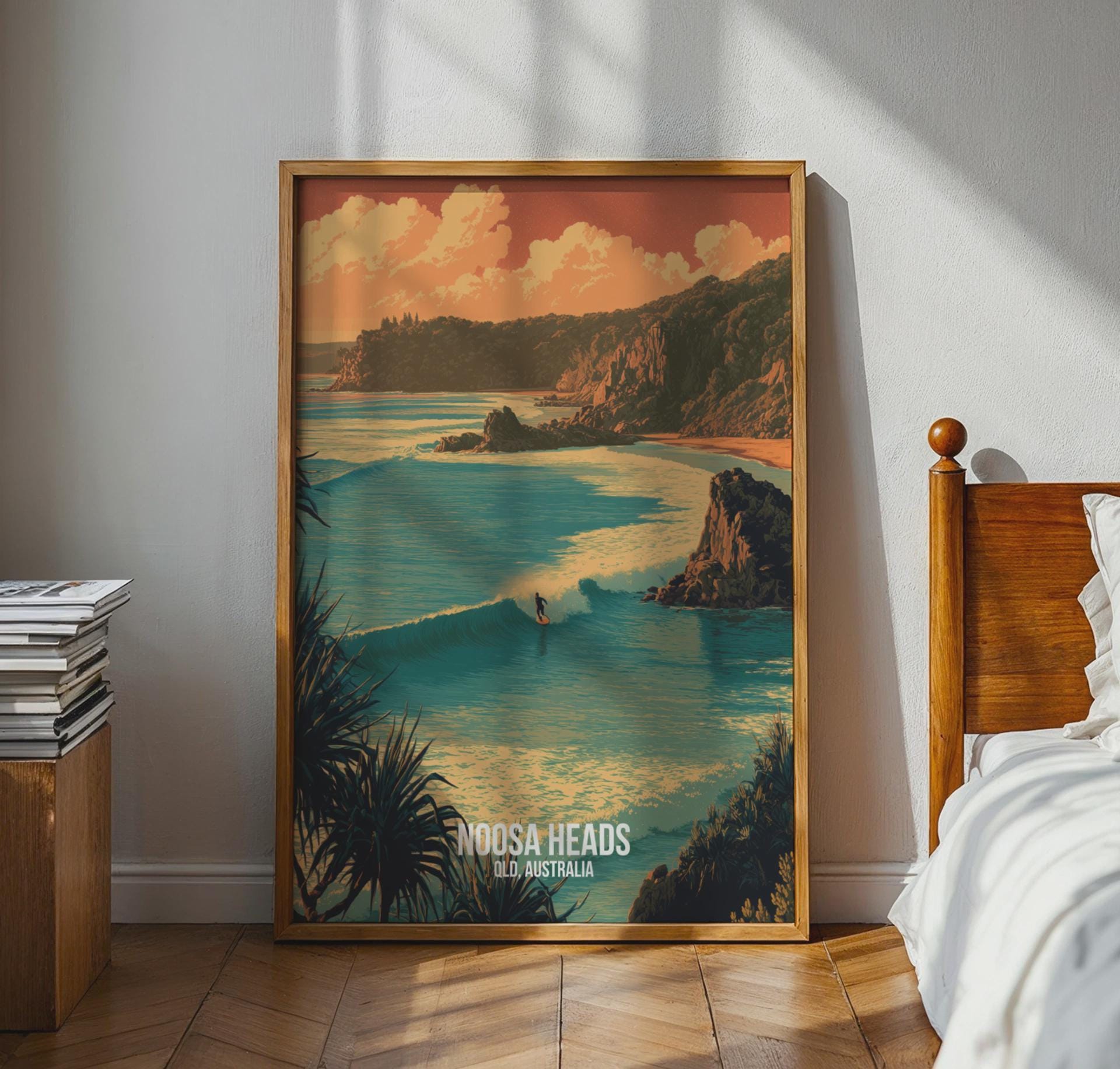 Noosa Heads Surf Poster Art Print Australia - Travel Wall Art