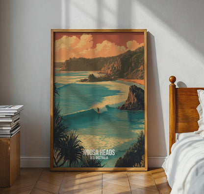 Noosa Heads Surf Poster Art Print Australia - Travel Wall Art