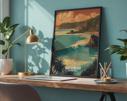 Noosa Heads Surf Poster Art Print Australia - Travel Wall Art