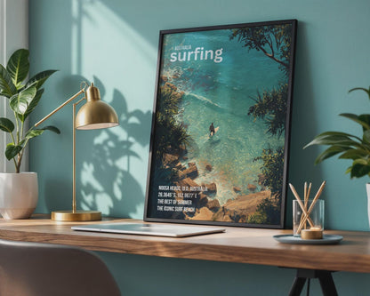 Australia Surfing Poster Noosa Heads Wall Art Summer Beach Print - Travel Wall Art