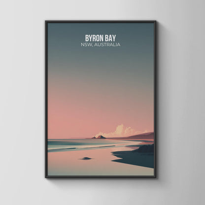 Byron Bay Coastal Print Artwork Poster Wall Art Scenic Landscape - Travel Wall Art