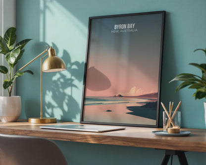 Byron Bay Coastal Print Artwork Poster Wall Art Scenic Landscape - Travel Wall Art
