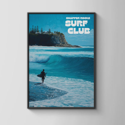 Snapper Rocks Surf Club Wall Art Surfing Landscape Poster - Travel Wall Art