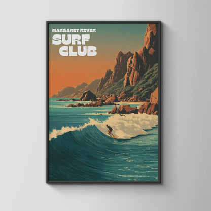 Margaret River Surf Club Poster Ocean Waves Beach Art - Travel Wall Art