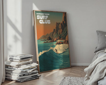Margaret River Surf Club Poster Ocean Waves Beach Art - Travel Wall Art