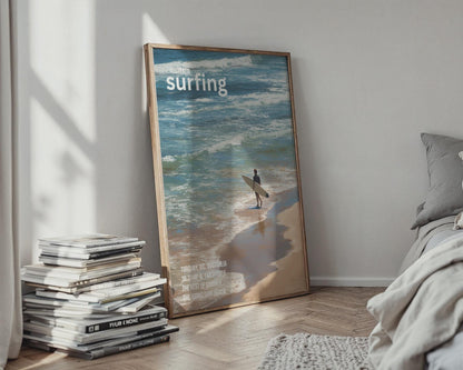 Surfing Poster Torquay Australia Ocean Art Print - Travel Wall Art