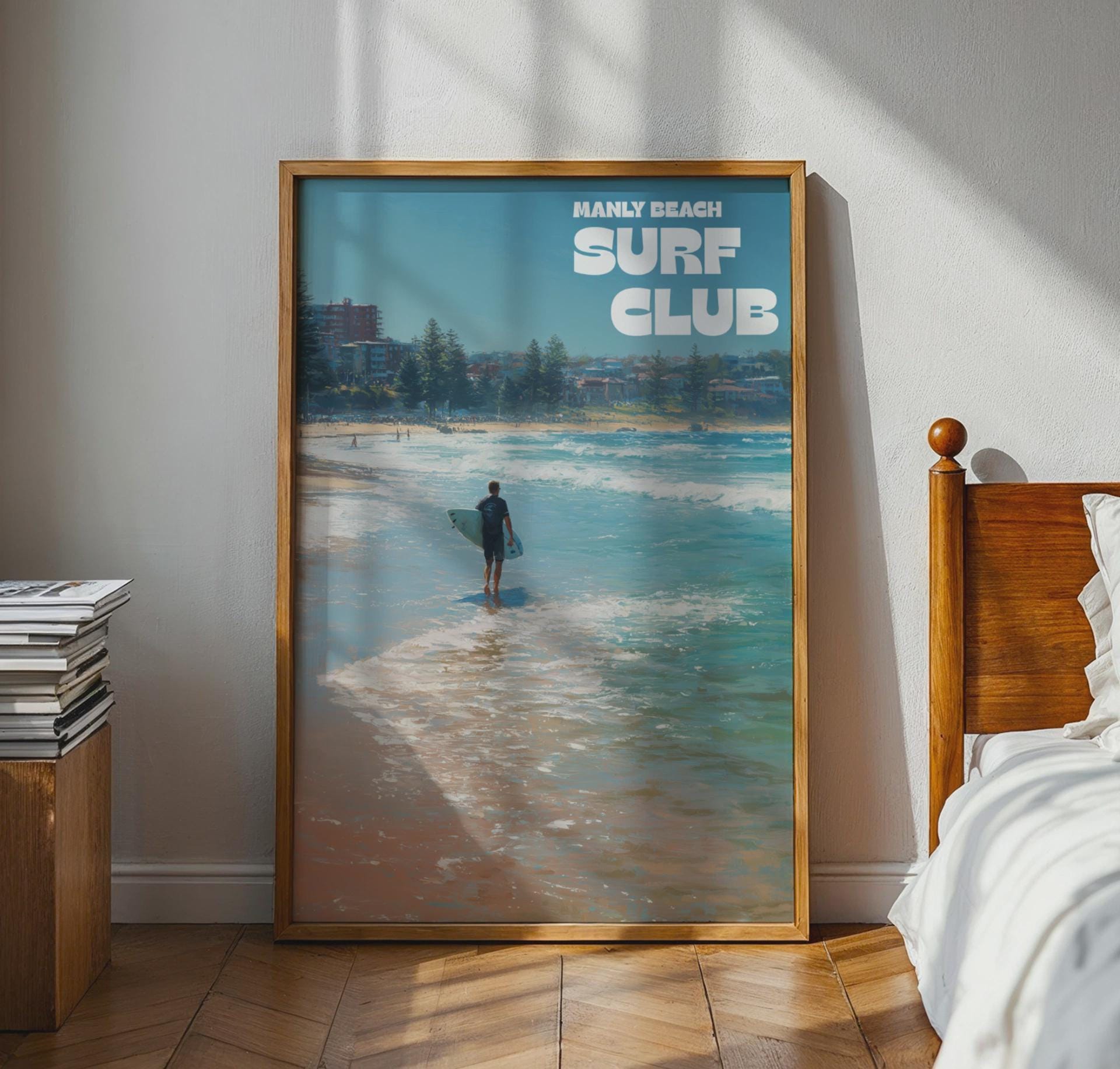 Manly Beach Surf Club Poster Wall Art Print - Travel Wall Art