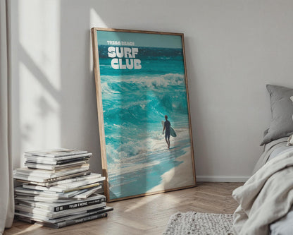 Trigg Beach Surf Club Art Print Ocean Waves Surfing Poster - Travel Wall Art
