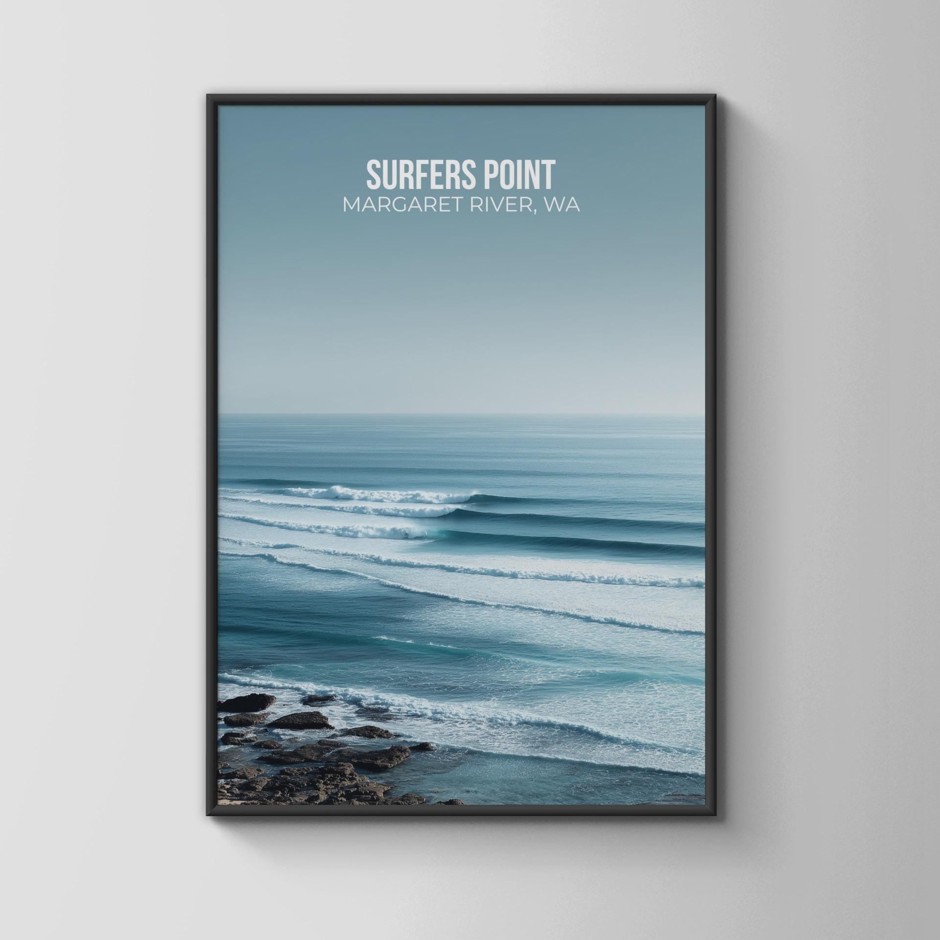 Surfers Point Wall Art Margaret River Waves Print Sea Beach Decor - Travel Wall Art