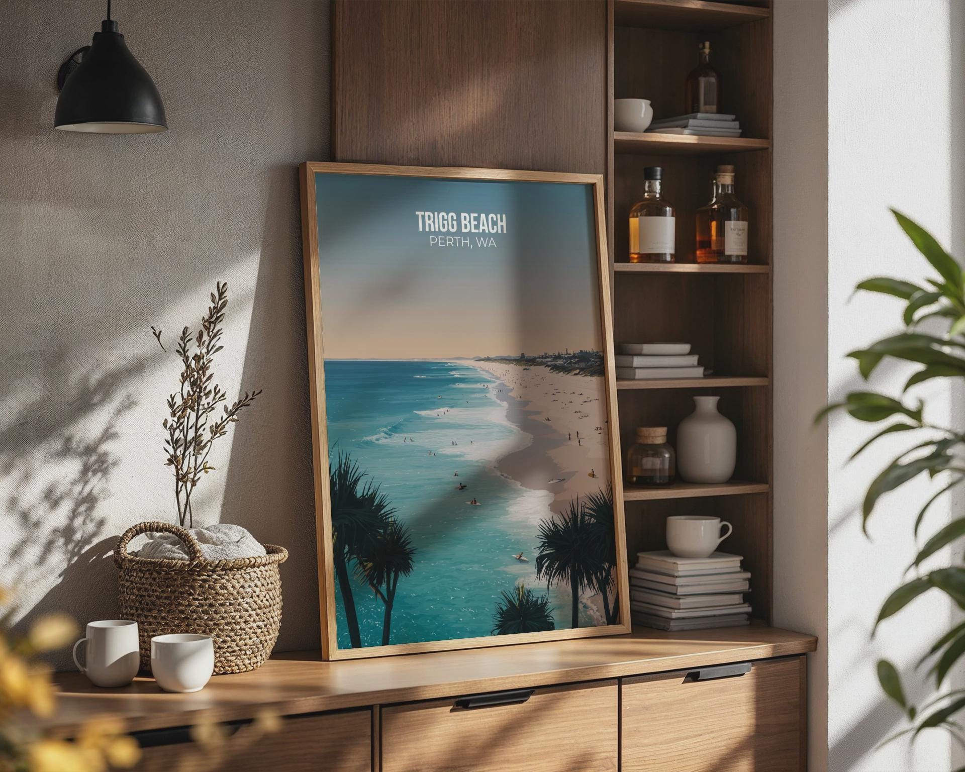 Trigg Beach Perth WA Poster Ocean View Wall Art - Travel Wall Art