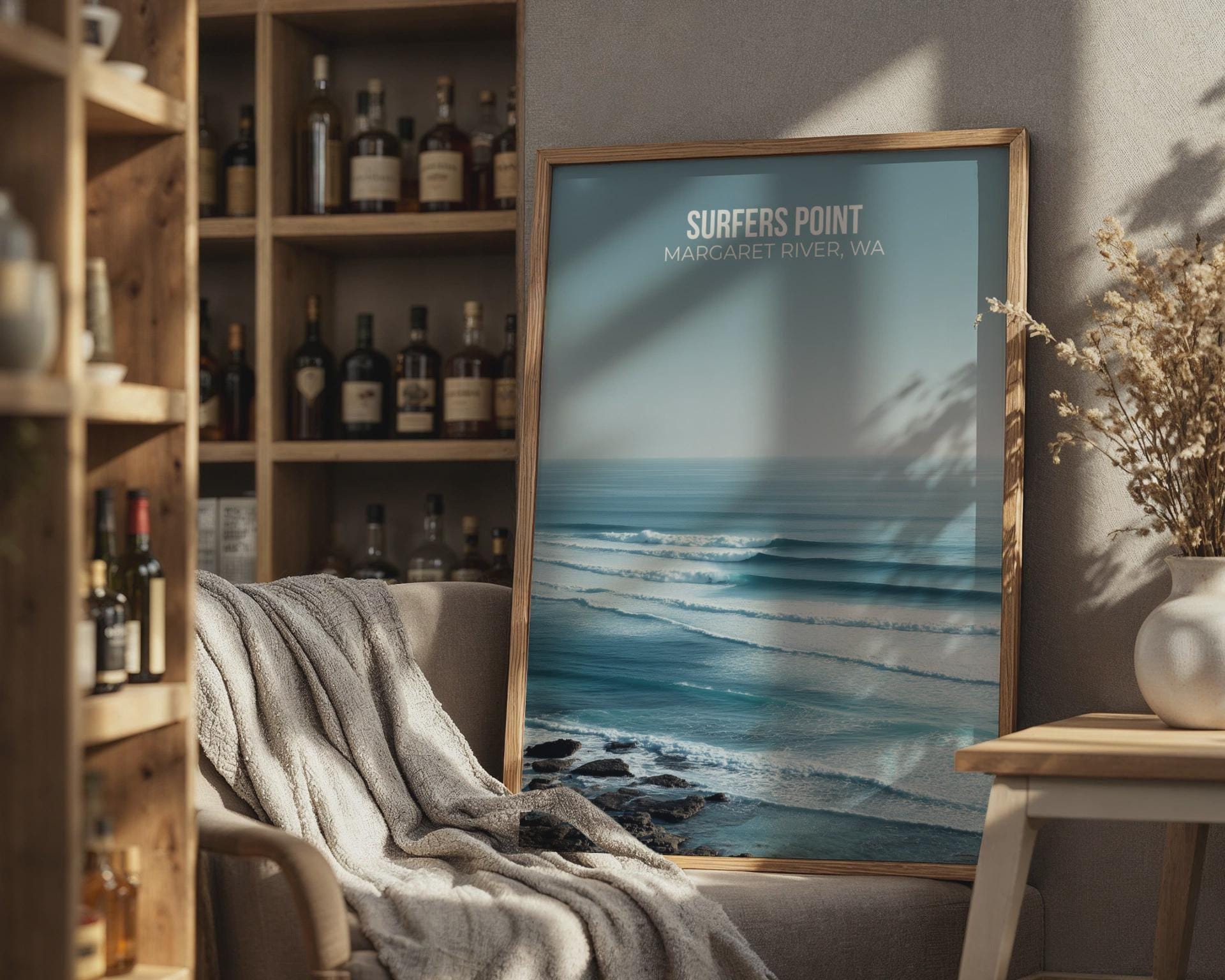 Surfers Point Wall Art Margaret River Waves Print Sea Beach Decor - Travel Wall Art