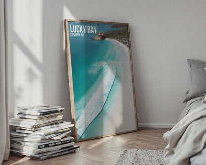 Lucky Bay Beach Poster Coastal Wall Art Esperance WA - Travel Wall Art