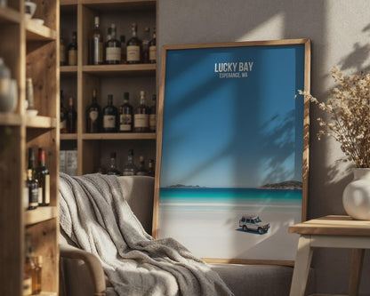 Lucky Bay Esperance WA Beach Print Poster Wall Art - Travel Wall Art