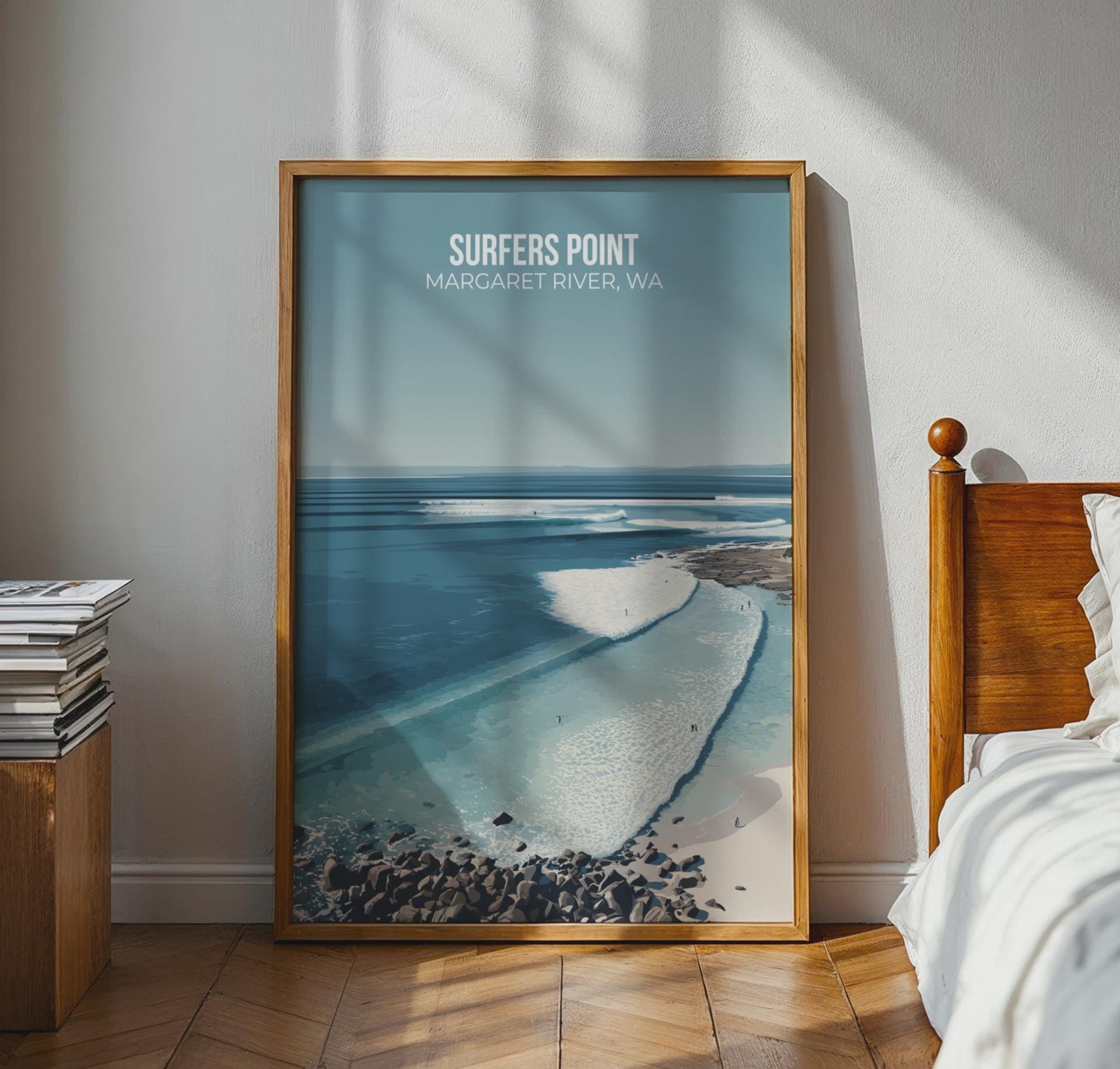 Surfers Point Poster Margaret River WA Coastal Wall Art - Travel Wall Art