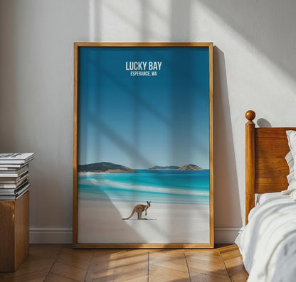 Lucky Bay Print Coastal Wall Art Kangaroo Australia - Travel Wall Art