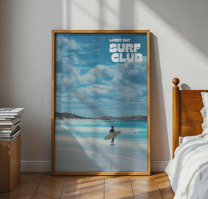 Lucky Bay Surf Club Poster Art Print Coastal Landscape - Travel Wall Art
