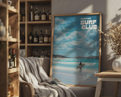 Lucky Bay Surf Club Poster Art Print Coastal Landscape - Travel Wall Art