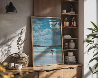 Lucky Bay Surf Club Poster Art Print Coastal Landscape - Travel Wall Art