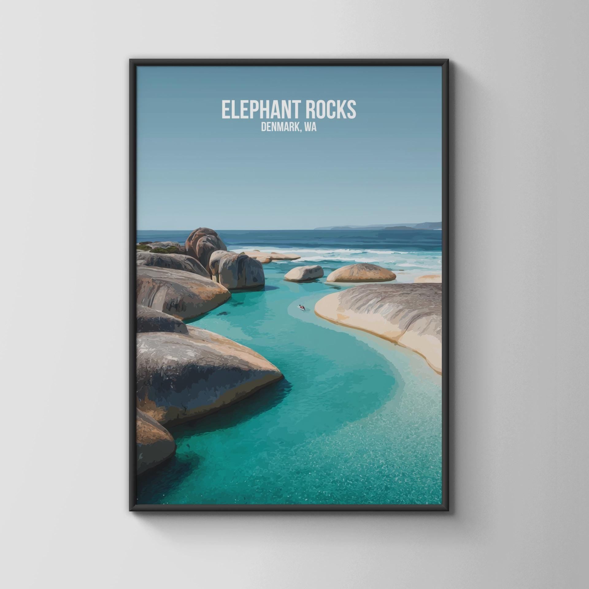 Elephant Rocks Denmark WA Art Print Poster Wall Art - Travel Wall Art