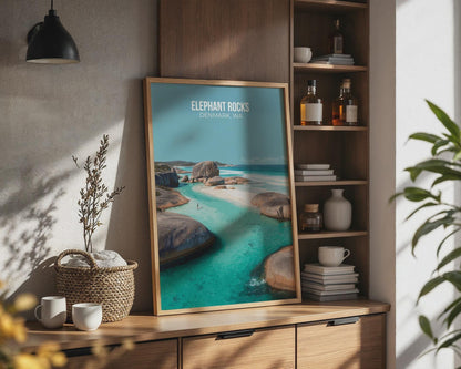 Elephant Rocks Denmark WA Travel Poster Art Print - Travel Wall Art