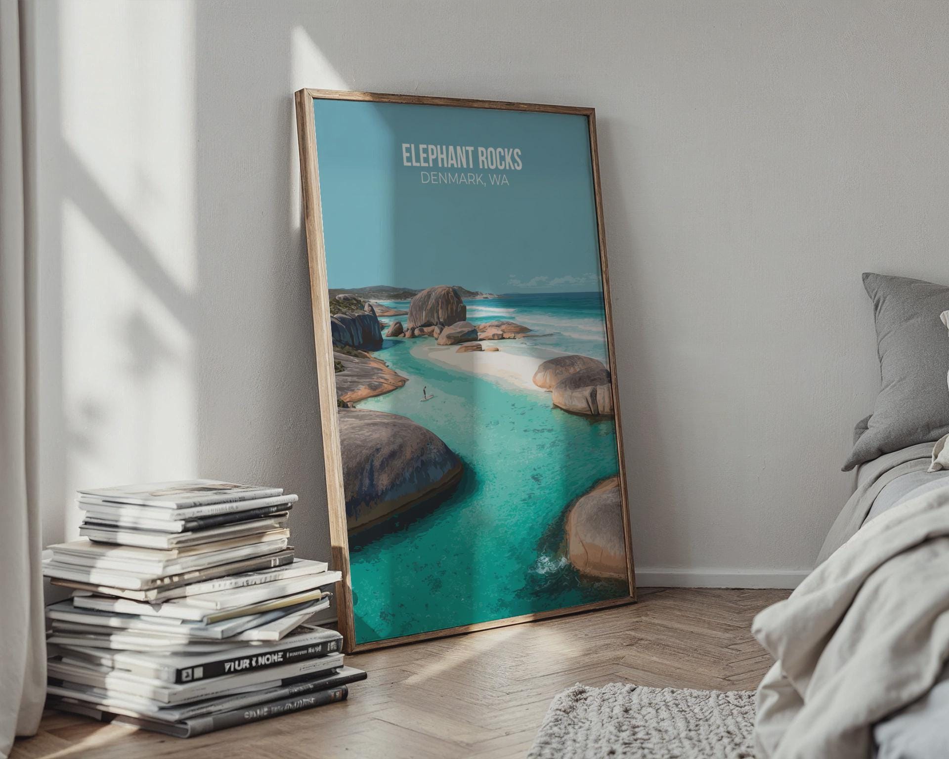 Elephant Rocks Denmark WA Travel Poster Art Print - Travel Wall Art