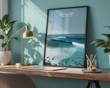Surfers Point Poster Margaret River WA Coastal Artwork - Travel Wall Art