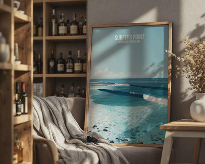Surfers Point Poster Margaret River WA Coastal Artwork - Travel Wall Art