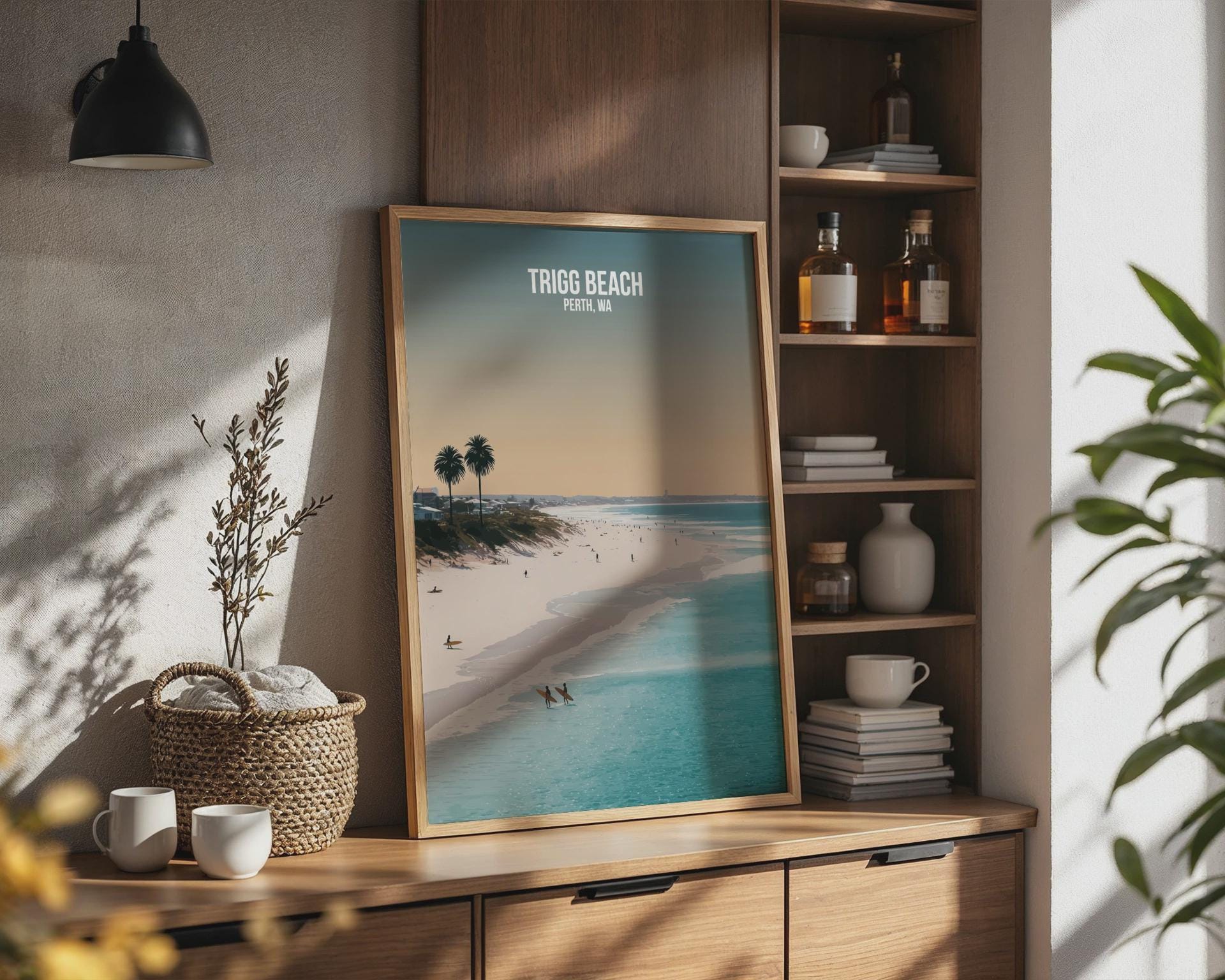 Trigg Beach Perth WA Art Print Poster Wall Art Travel Scene - Travel Wall Art