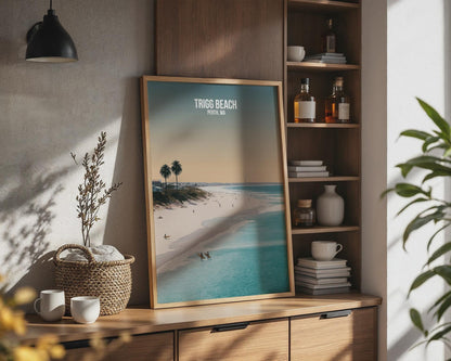 Trigg Beach Perth WA Art Print Poster Wall Art Travel Scene - Travel Wall Art