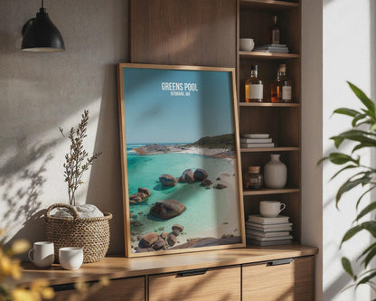 Greens Pool Denmark WA Travel Poster Art Print - Travel Wall Art