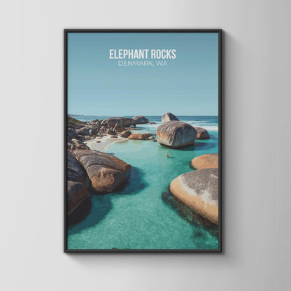 Elephant Rocks Poster Denmark WA Coastal Art Wall Art Print - Travel Wall Art