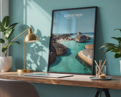 Elephant Rocks Poster Denmark WA Coastal Art Wall Art Print - Travel Wall Art