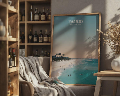 Trigg Beach Perth WA Poster Coastal Wall Art Print - Travel Wall Art