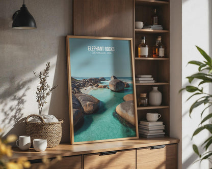Elephant Rocks Poster Denmark WA Coastal Art Wall Art Print - Travel Wall Art
