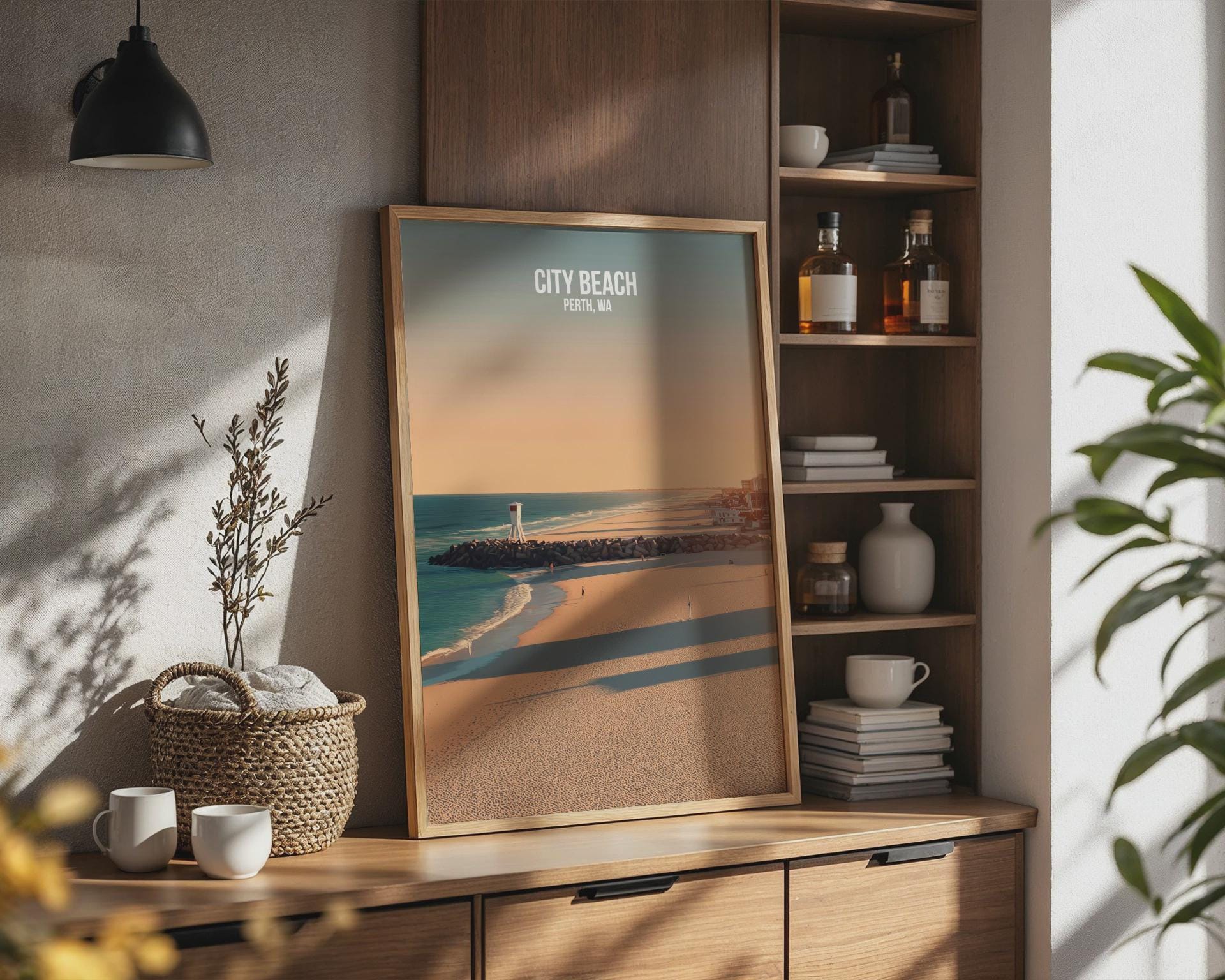 City Beach Perth Wall Art Travel Poster Print - Travel Wall Art
