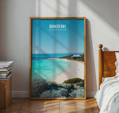 Bunker Bay Yallingup WA Coastal Poster Art Print - Travel Wall Art