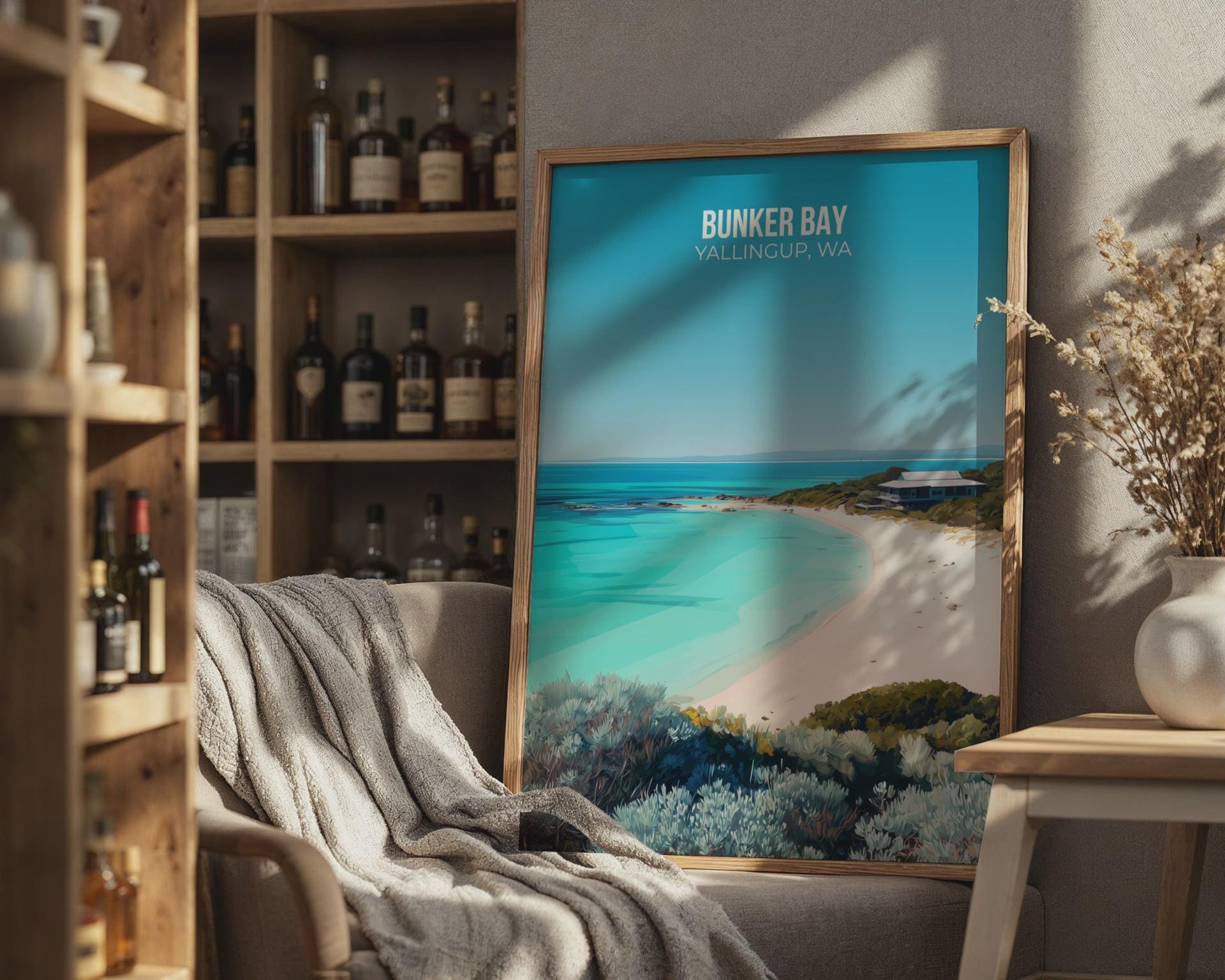 Bunker Bay Yallingup WA Coastal Poster Art Print - Travel Wall Art