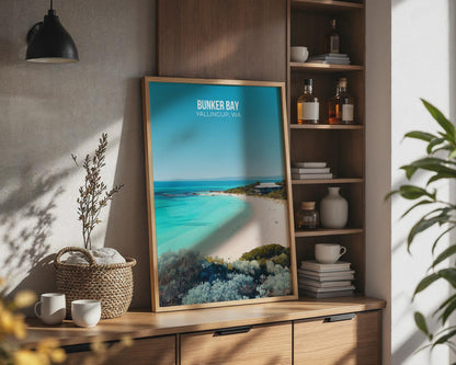 Bunker Bay Yallingup WA Coastal Poster Art Print - Travel Wall Art