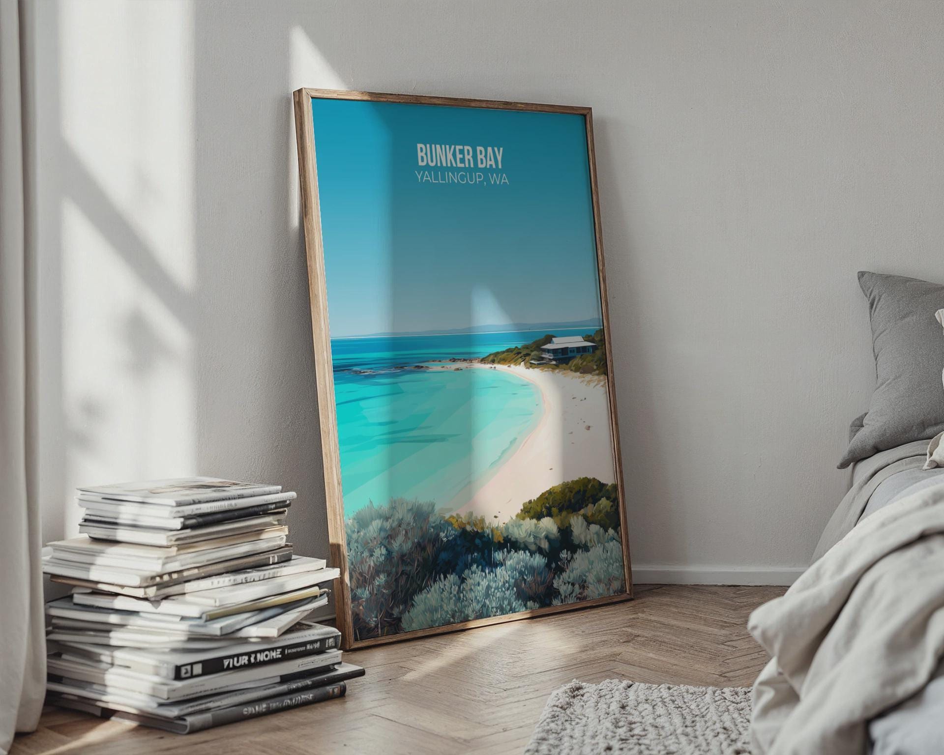 Bunker Bay Yallingup WA Coastal Poster Art Print - Travel Wall Art