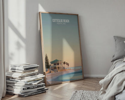 Cottesloe Beach Perth WA Poster Coastal Art Print - Travel Wall Art