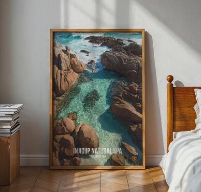 Injidup Natural Spa Wall Art Poster Yallingup WA Coastal Landscape Print - Travel Wall Art