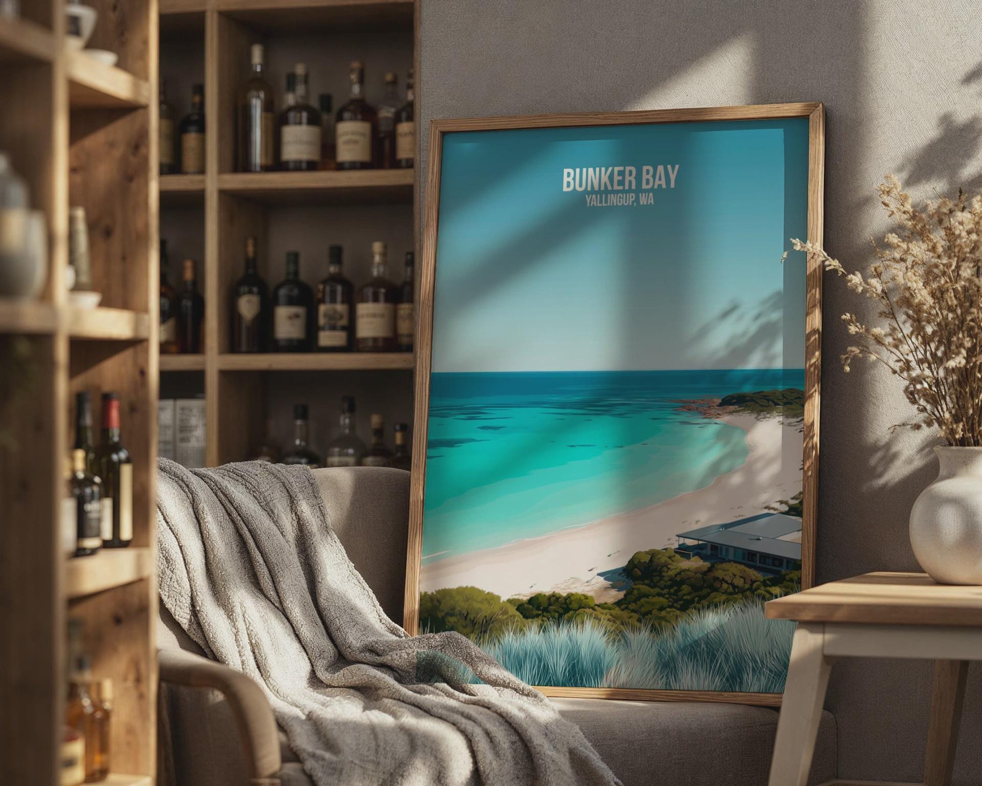 Bunker Bay Beach Poster Yallingup Ocean Art Print Wall Art - Travel Wall Art