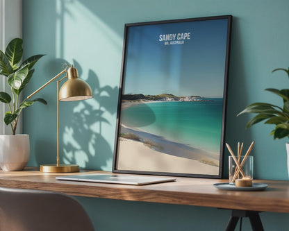 Sandy Cape WA Australia Travel Poster Print Wall Art - Travel Wall Art
