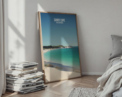 Sandy Cape WA Australia Travel Poster Print Wall Art - Travel Wall Art