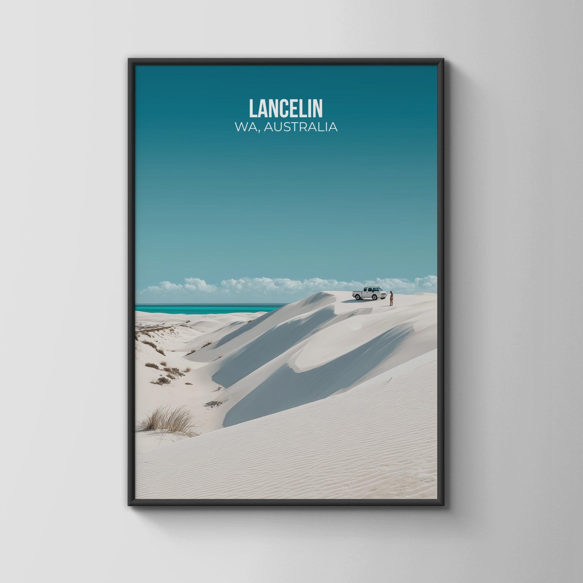 Lancelin WA Australia Travel Poster Print Wall Art - Travel Wall Art